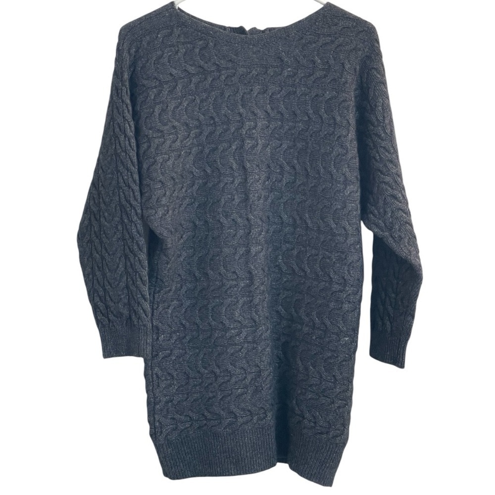 Joan Vass Studio Wool Cashmere Blend Cable Knit Sweater, Size Medium - Luxurious